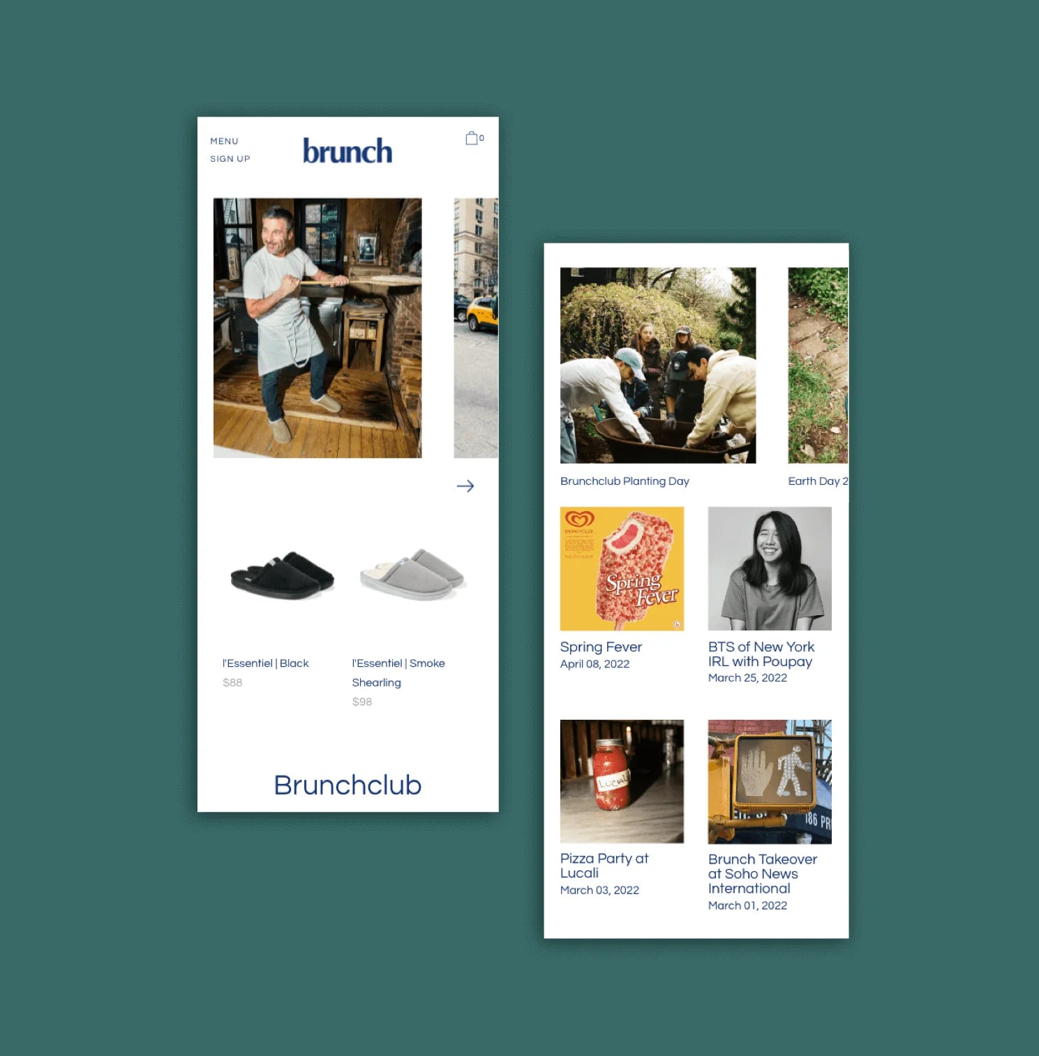 Three pairs of slippers in black, navy, and white on a light beige background.