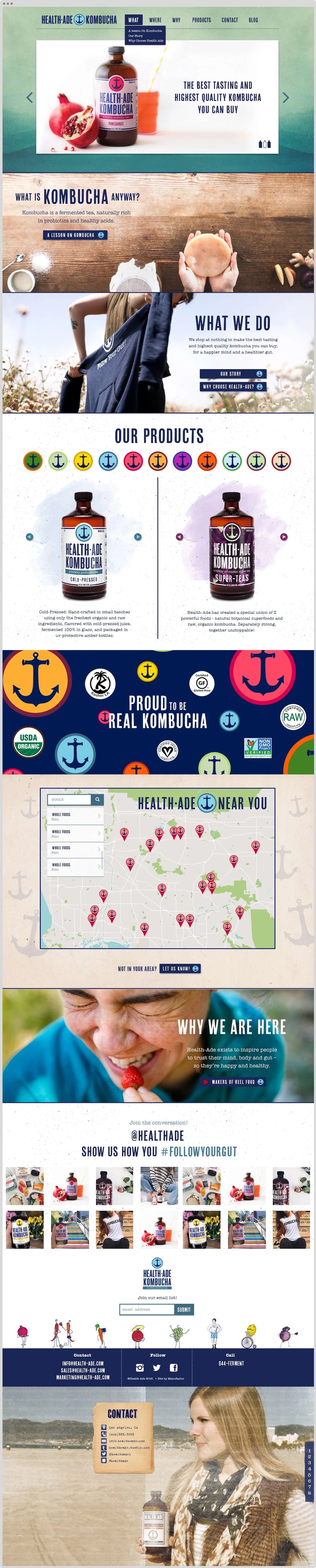Collage of images from a website with product displays and promotional content.