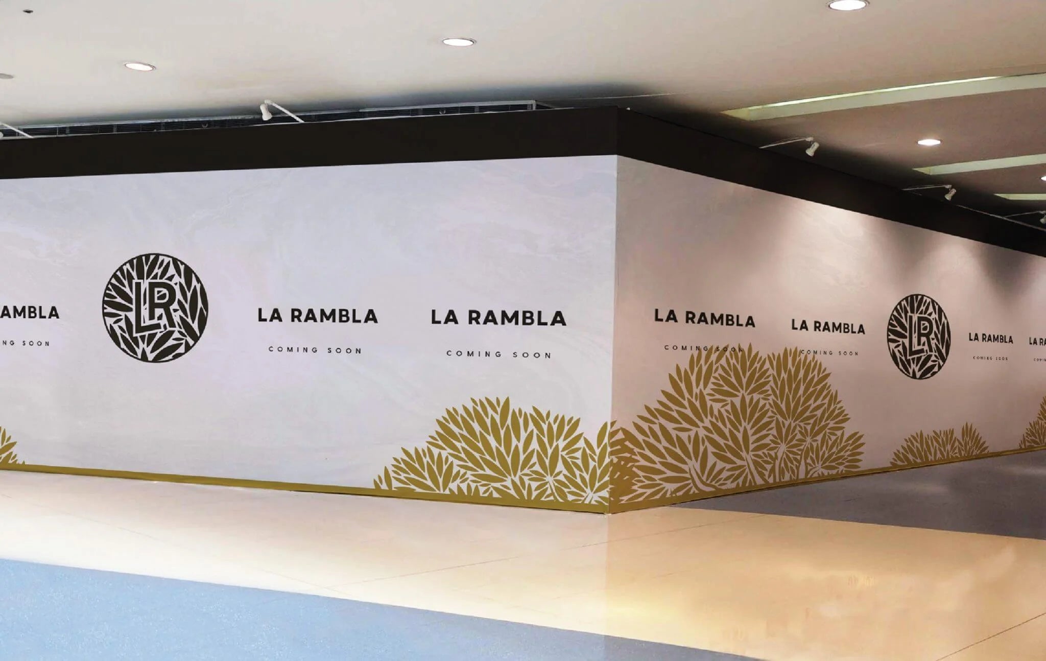 Wall with 'La Rambla' branding and decorative elements