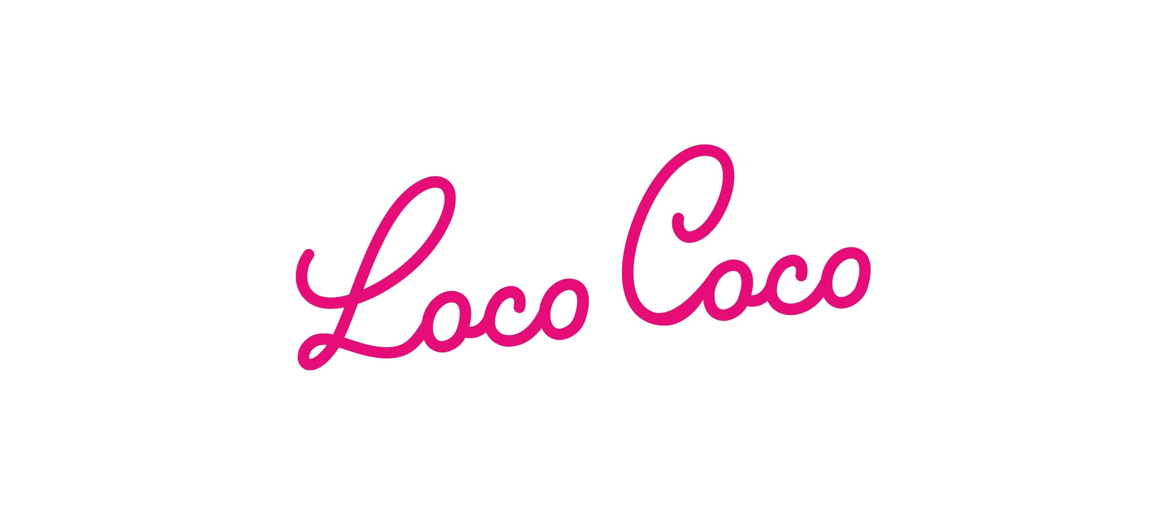 Pink 'Loco Coco' logo on a white background