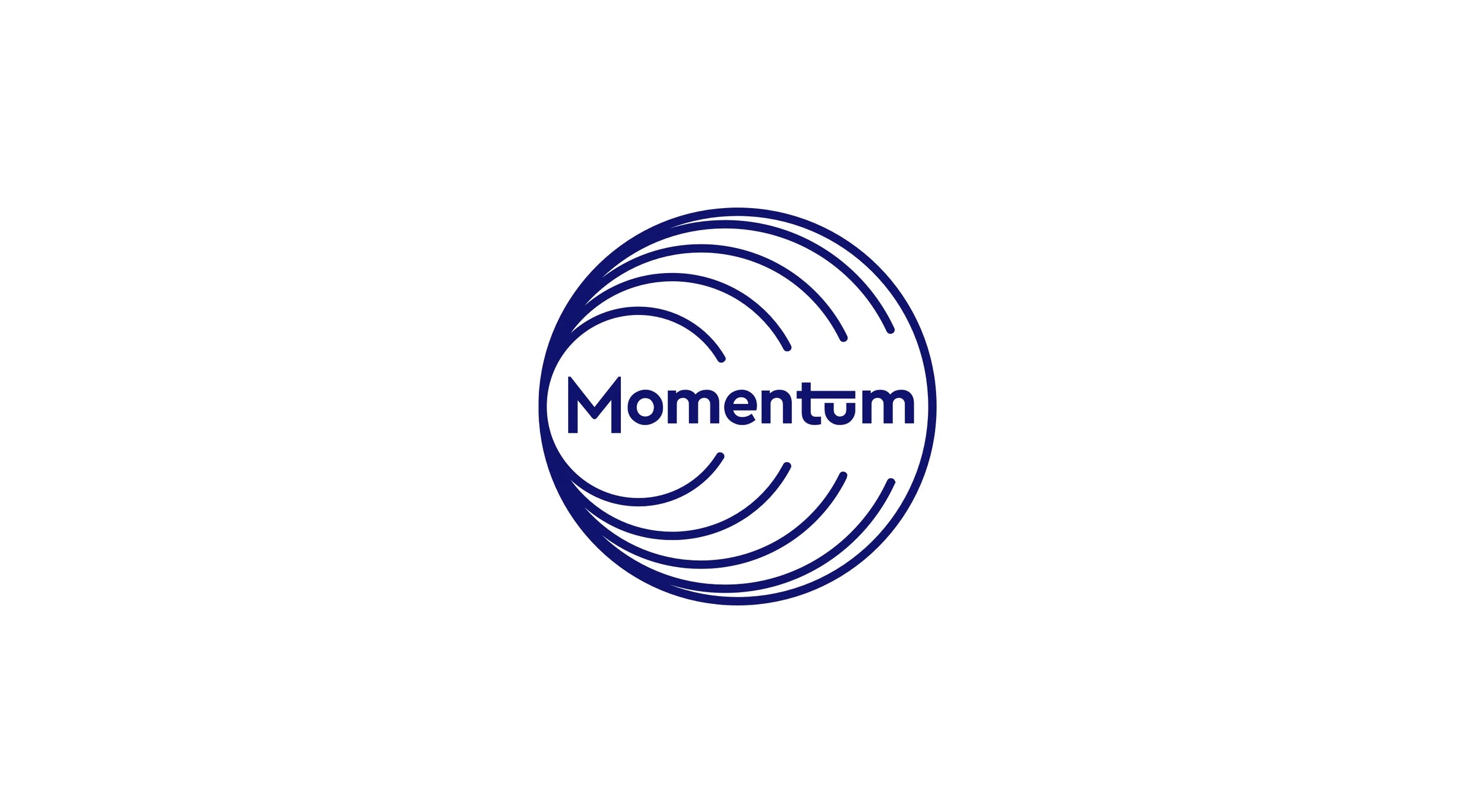 Momentum logo in blue on a white background