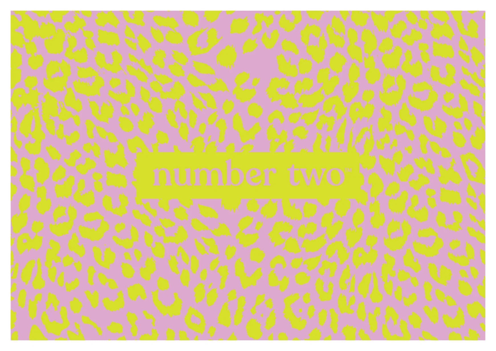 Pink background with yellow leopard print and 'number two' text