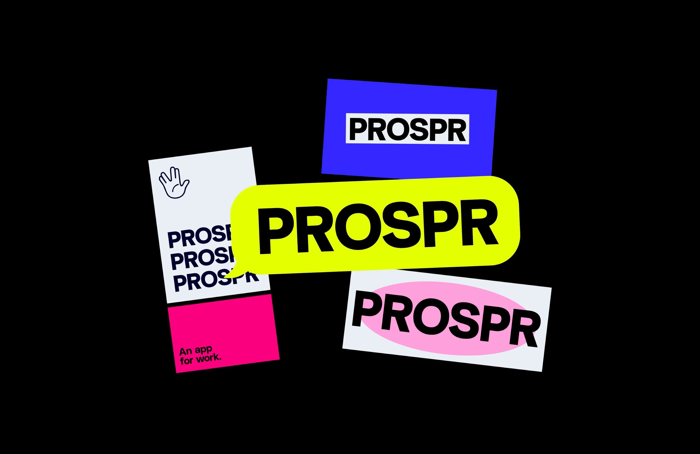 Colorful PROSPR logos on a black background