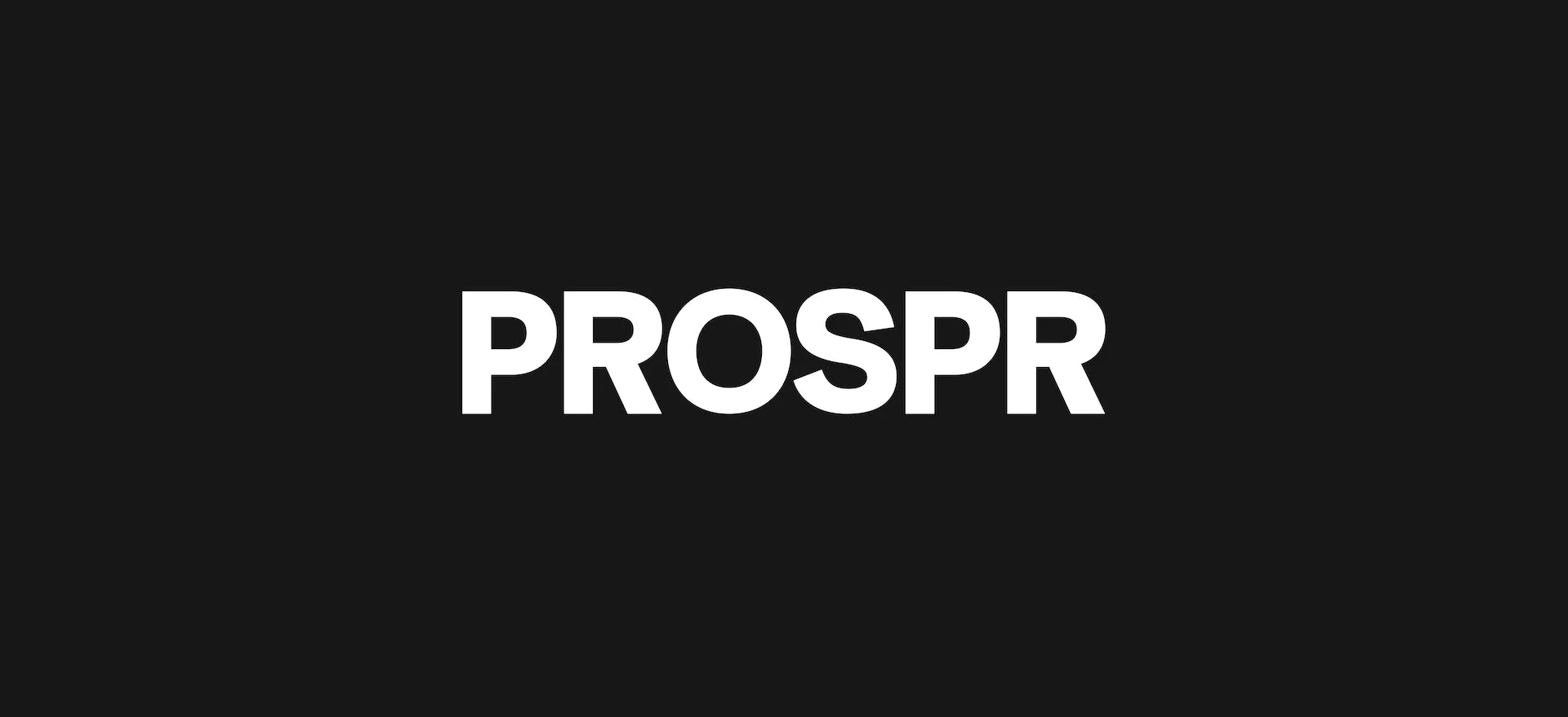 White 'PROSPR' logo on a black background