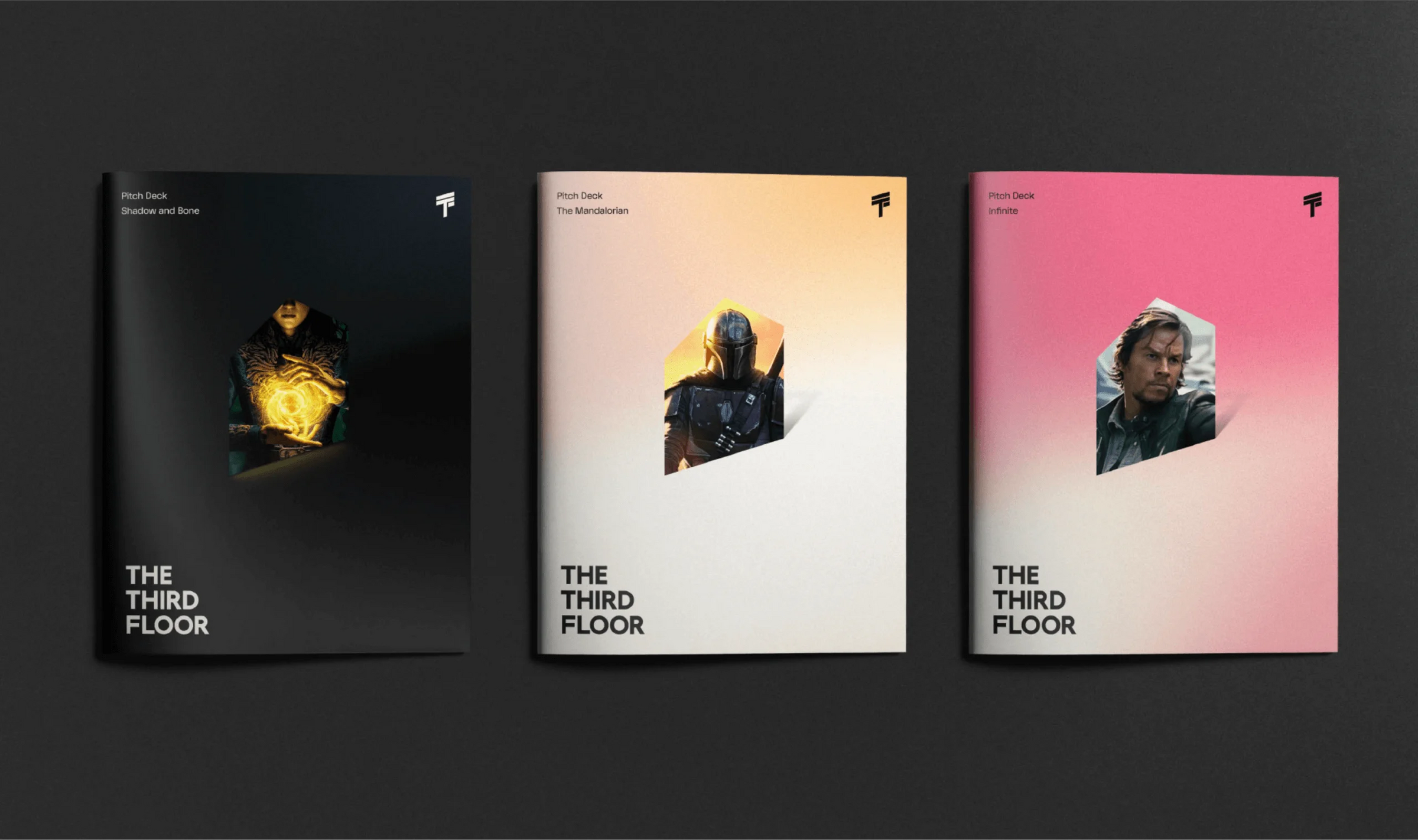 Three book covers of 'The Third Floor' on a dark background