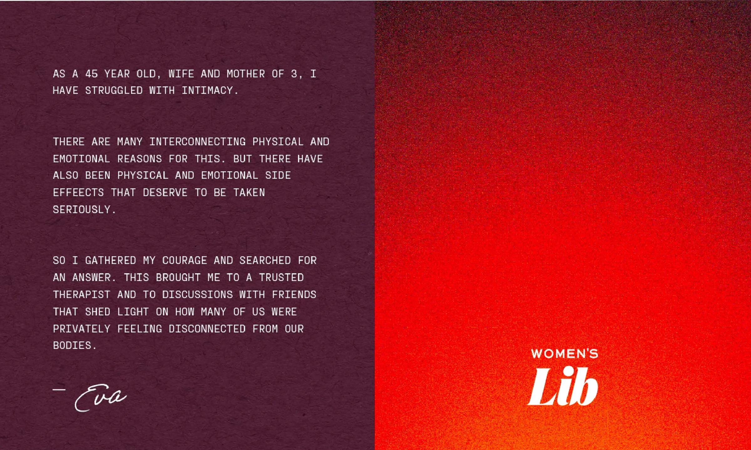 Text on a red and purple gradient background with 'Women's Lib' logo.