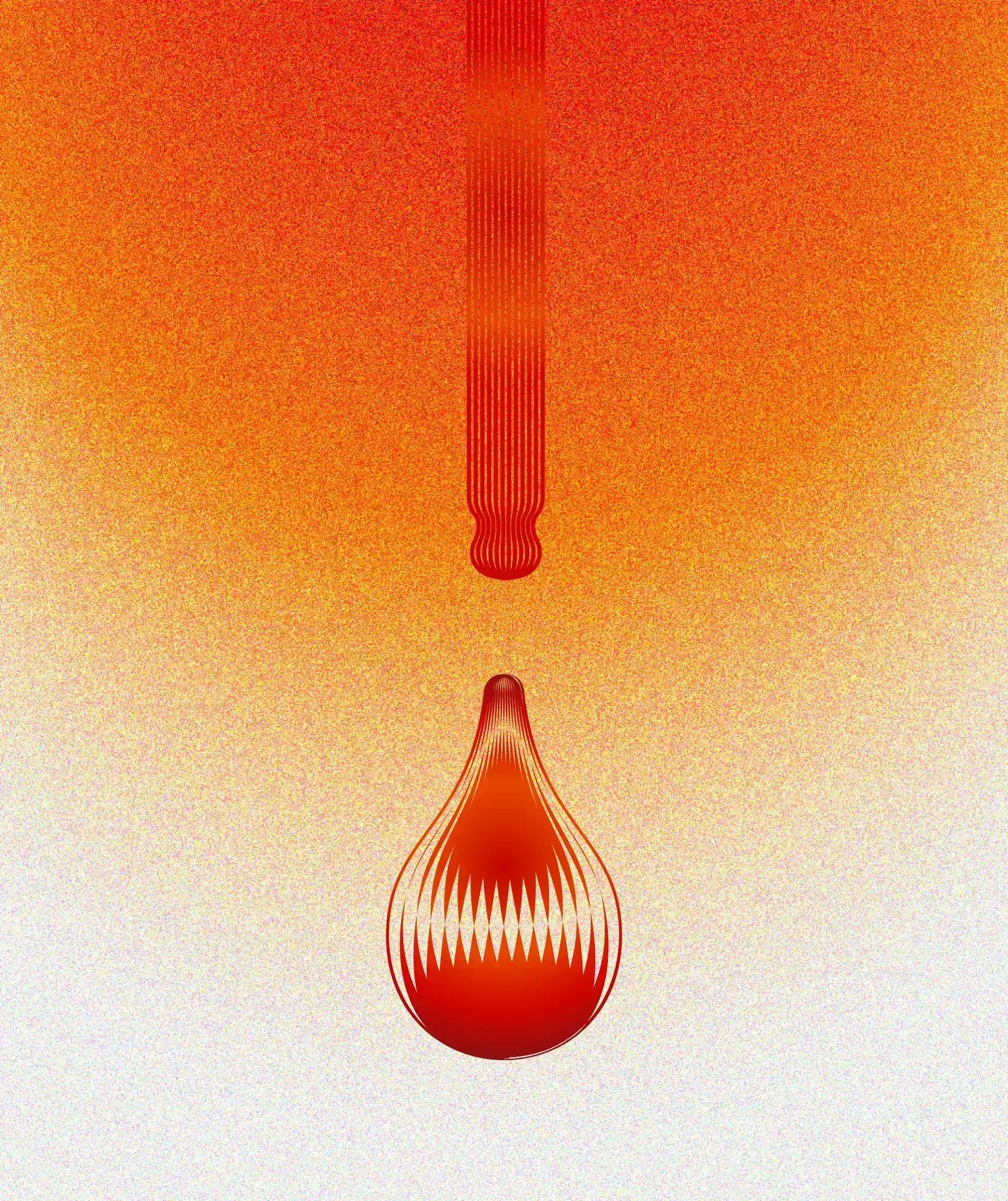 Red droplet against a gradient background