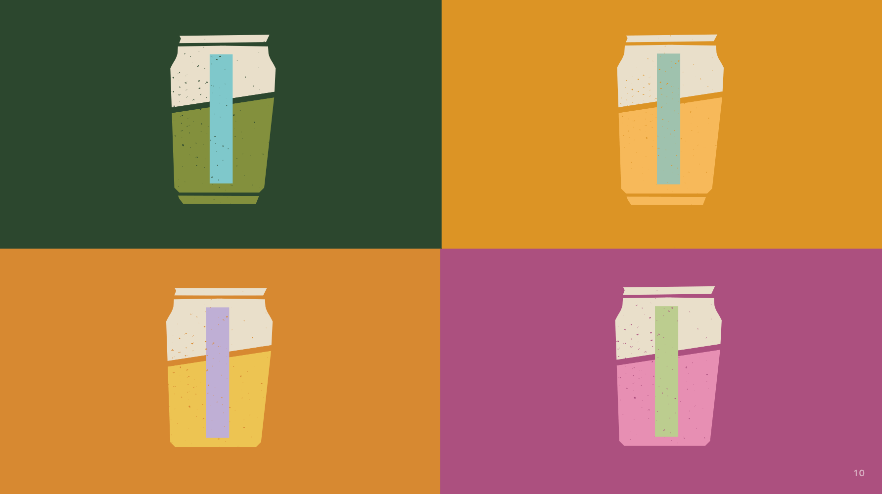 Four Half Past Hard Seltzer Illustrated Stylized Can Icons for Each Flavor