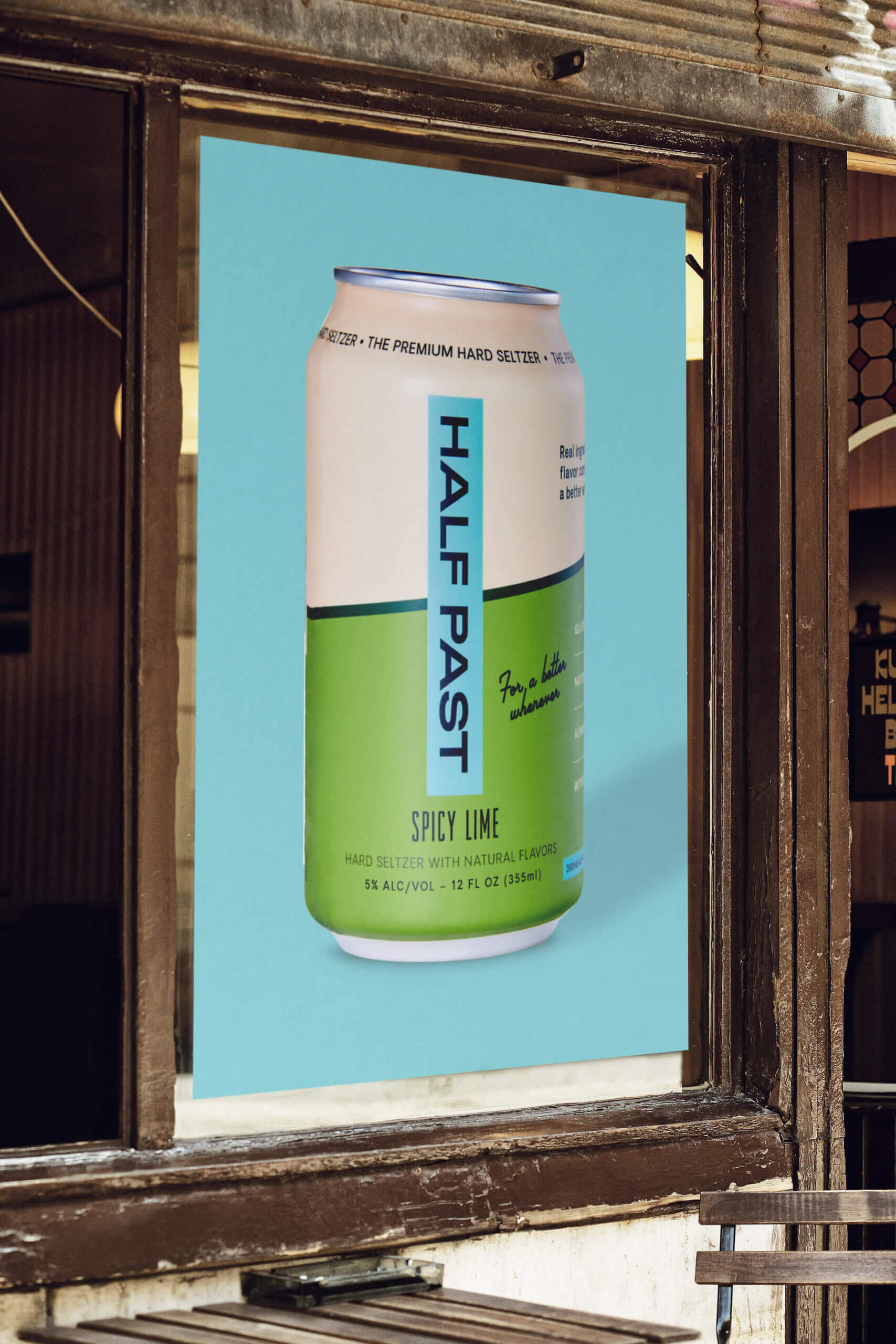 Half Past Hard Seltzer Can Poster of Spicy Lime Flavor
